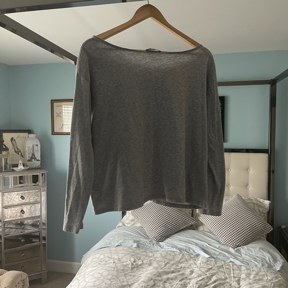 EUC Vince Gray Cotton Dolman BoatNeck LongSleeve M - Picture 5 of 6